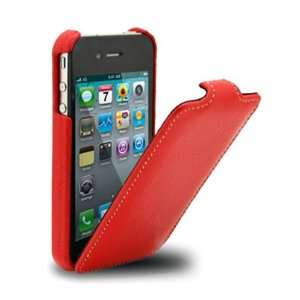 Red Stone) Mivizu Sleek Verizon iPhone 4 genuine leather sleek flip 