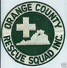 old Orange County Rescue Squad patch 8 inch size HUGE