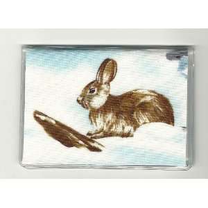  Debit Check Gift Card ID Holder Bunny Rabbit in Snow 
