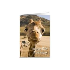  Smiling Young Giraffe   Happy 5th Birthday Card Toys 