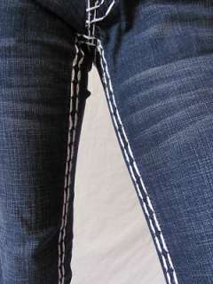 New LAGUNA BEACH Hermosa Womens Boot White Stitch Blue Denim Jeans 