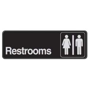  The Hillman Group 841758 3 Inch x 9 Inch Restrooms Sign 
