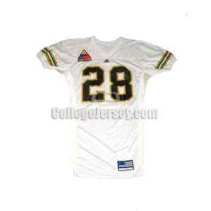   White No. 28 Game Used Army Adidas Football Jersey