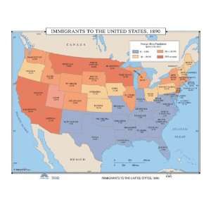  U.S. History Wall Maps   Immigrants to the U.S.