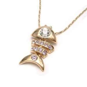   18k Gold plated with Swaroski Zirconia Stone Fish shaped Jewelry