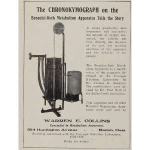  1926 Ad Chronokymograph Benedict Roth Metabolism RARE 