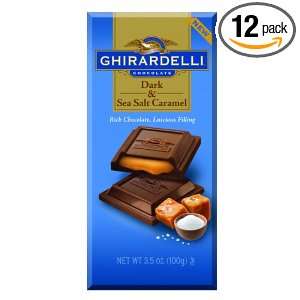 Ghirardelli Chocolate Squares Bar, Dark and Sea Salt Caramel, 3.5 