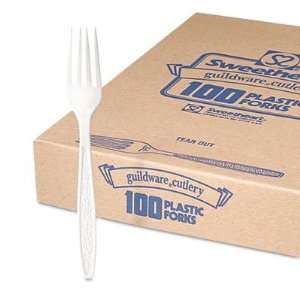   Heavyweight Plastic Forks, White, 10 Boxes of 100