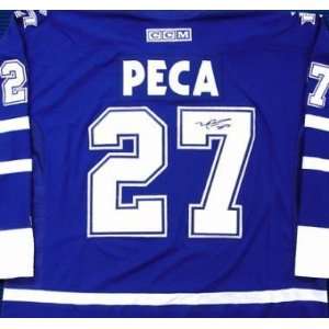  Michael Peca Autographed Hockey Jersey (Toronto Maple 