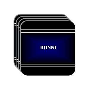 Personal Name Gift   BUNNI Set of 4 Mini Mousepad Coasters (black 