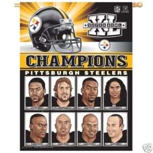 Super Bowl XL Player Champion Flag   Steelers RARE  