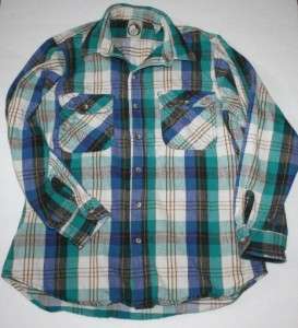 Vtg Appalachian Trail Plaid flannel Shirt men L grunge  