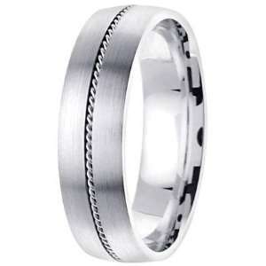  L.A. Wedding 14KLAW539 S9.5 6mm 14K White Gold Handmade 