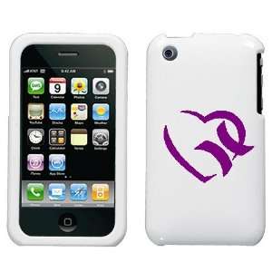 APPLE IPHONE 3G 3GS PURPLE HURLEY HEART ON A WHITE HARD CASE COVER