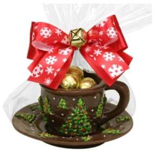 Golda & I Chocolatiers Milk Christmas Tree Teacup, 11.11 Ounce Bags 