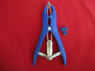 Single Castrating Pliers Rubber Ring Applicator in Plastic with 100 