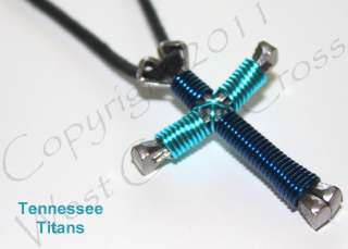 Team Horseshoe Nail Cross Necklace   Tennessee Titans NFL Disciples 