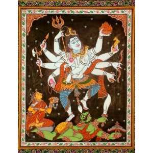  Cosmic Form of Dancing Shiva   Water Color Painting on 