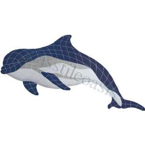 Bottlenose Dolphin Upward Pool Accents Blue Pool Glossy Ceramic 