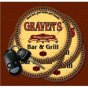 GRAVENS Family Name Bar & Grill Coasters  Kitchen 