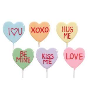 Valentines Day Sweet Notes Lollipops   6 Delicious Lollipops, 6 Great 