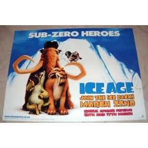  Ice Age   Original British Quad Movie Poster   30 x 40 