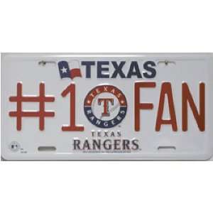  Texas Rangers MLB #1 Fan License Plate Tag by Rico 
