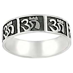  Sterling Silver Mens Ohm Band Ring Jewelry