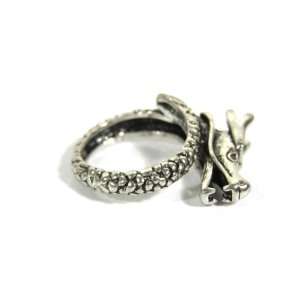 Dragon Ring Size 9 Silver Scaled Serpent Cocktail Statement Fashion 