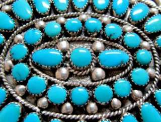 Pawn Collection Large Zuni cluster Pin Great Silver Wrk  