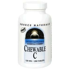 Source Naturals Vitamin C Acerola Chewable with Bioflavonoids 120mg 