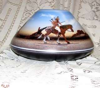 NAVAJO SEED POT LARGE MONUMENT VALLEY INDIAN ON HORSE  