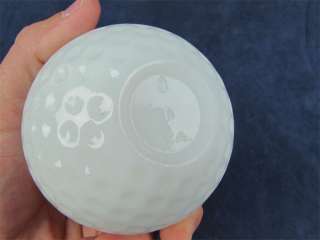 Vintage Milk Glass Golf Ball Shaped Vanity Jar Box  