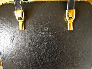 VALENTINO di pietro BLACK LEATHER handbag purse M  