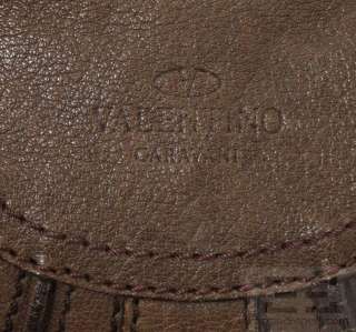 Valentino Garavani Brown Buffalo Leather Seamed Shoulder Bag  