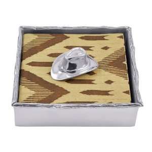  Mariposa Twisted Napkin Box with Cowboy Hat Weight Baby