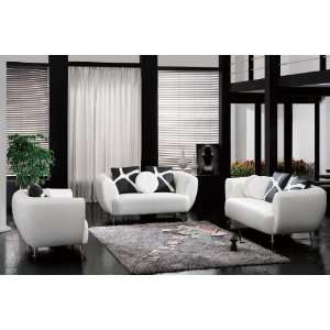  2946   White Bonded Leather Sofa Set