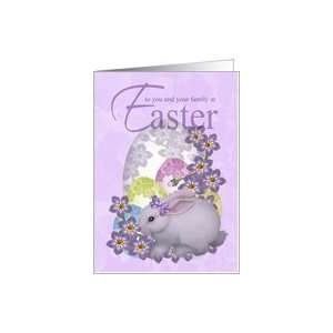 Easter Card With Pastel Eggs   Just For You At Easter   Cute Bunny 