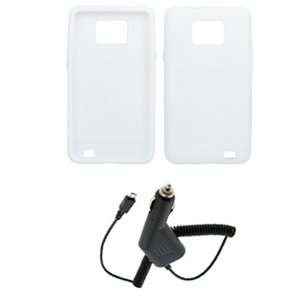 GTMax White Silicone Skin Cover Case+Car Charger for AT&T 