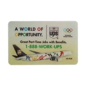   Card 10m UPS A World Of Opportunity Olympic Rings, Airplane & Logo