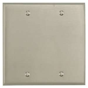  Solid Brass Classic Double Blank Plate   Brushed Nickel 