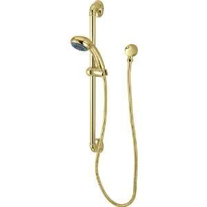   Polished Brass Slide Bar Pulsating Shower Head Faucet