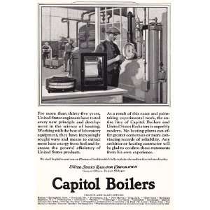 Print Ad 1925 Capitol Boilers Superbly Modern United States 
