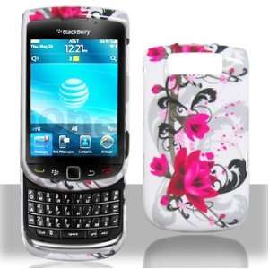  Blackberry 9800 9810 Torch Red Flower on White Case Cover 