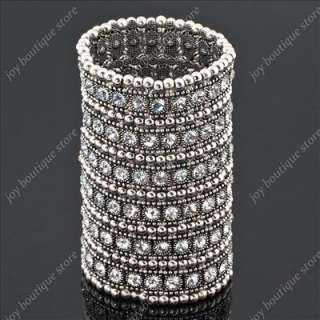 This is a stretchy bracelet ,flexible band fit most wrist size,7 row 