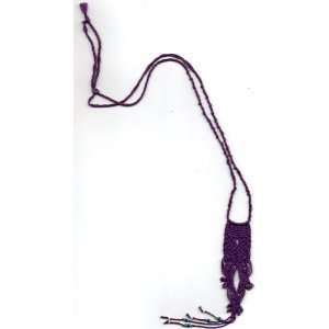  Hand made (macrimay or crochet), Purple String Necklace 