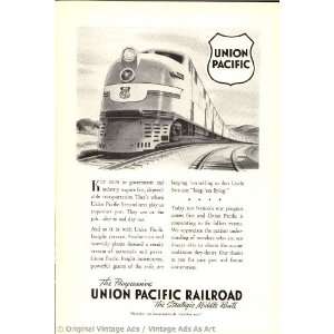  1942 Union Pacific The Strategic Middle Route Vintage Ad 