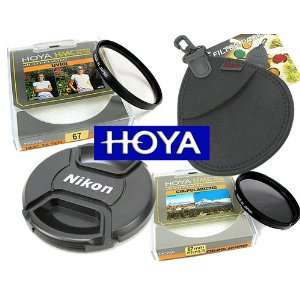  HOYA 67mm 4 pc Filter Kit for Nikon w/CPL, UV, Lens Cap 