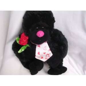  Valentine Gorilla Plush Toy 15 Collectible ; With Red 