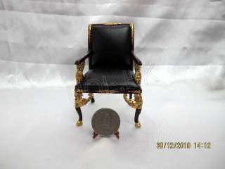 High End Empire Chair Mahogany with black leather  
